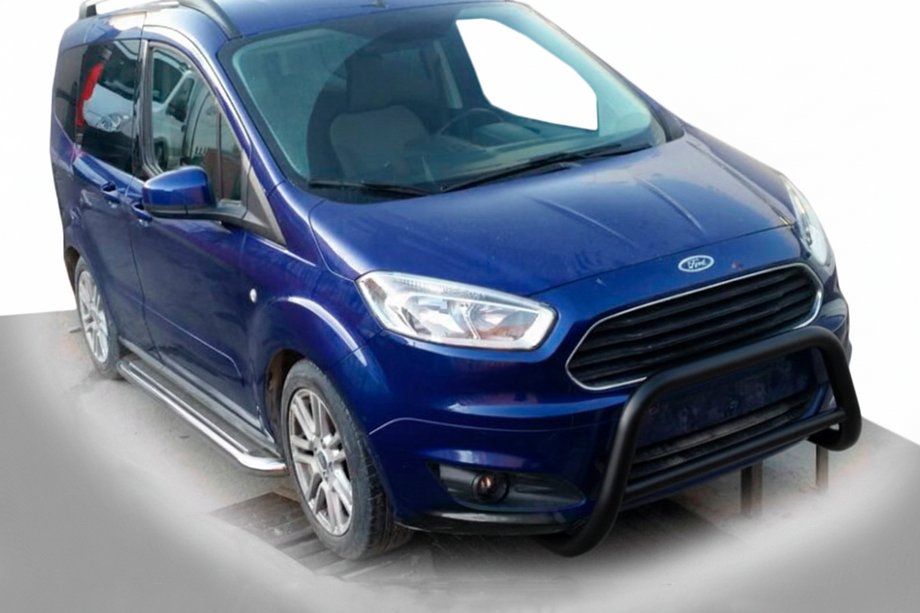 Ford Courier 2014-2023 гг. Передняя защита WT005 Black (нерж) Image