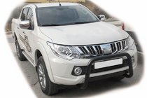 Mitsubishi L200 2015-2024 гг. Кенгурятник WT005 Black (нерж) фото 1