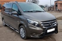 Mercedes Vito/V-class W447 2014- гг. Кенгурятник WT006 Black (нерж.) фото 1