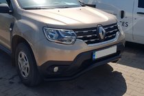 Renault Duster 2018-2024 гг. Передняя защита WT008 Black (нерж.) фото 4
