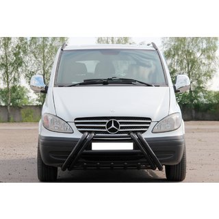 Кенгурятник Kelebek WT011 Black (нерж.) Mercedes Vito W639 2004-2014 гг. фото 1