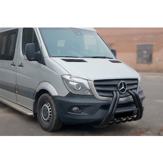 Кенгурятник F1-01 Black (2013-2018, нерж.) Mercedes Sprinter W906 2006–2018 гг. фото 1