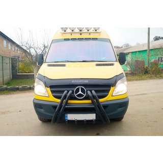 Кенгурятник F1-01 Black (2013-2018, нерж.) Mercedes Sprinter W906 2006–2018 гг. фото 4
