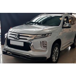 Передняя защита ST085 Black (2020+, нерж) Mitsubishi Pajero Sport 2015- гг.