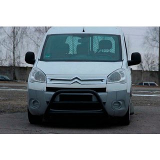 Кенгурятник WT022 Black (нерж.) Citroen Berlingo 2008-2018 гг. фото 1