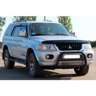 Кенгурятник WT022 Black (нерж) Mitsubishi Pajero Sport 1996-2007 гг. фото 2