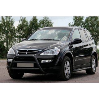 Кенгурятник WT022 Black (нерж) SsangYong Kyron 2005-2014 гг. фото 1