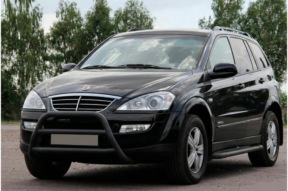 SsangYong Kyron 2005-2014 гг. Кенгурятник WT022 Black (нерж) Image