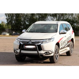 Кенгурятник WT022 Black (нерж) Mitsubishi Pajero Sport 2015- гг. фото 3