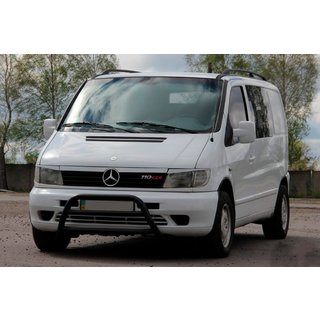 Кенгурятник WT022 Black (нерж.) Mercedes Vito W638 1996-2003 гг. фото 2