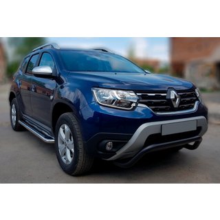 Кенгурятник WT007 Black (нерж.) Dacia Duster 2018-2024 гг. фото 1
