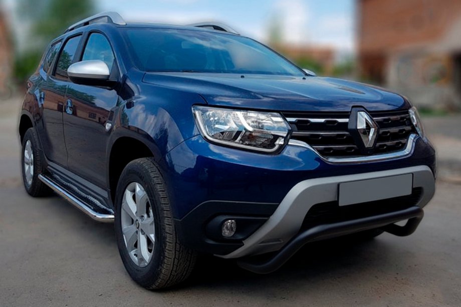 Renault Duster 2018-2024 гг. Кенгурятник WT007 Black (нерж.) Image