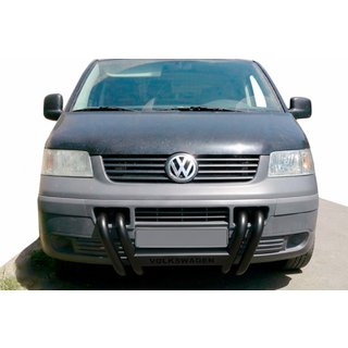 Кенгурятник ST006-04 ноздри Black (нерж) Volkswagen T5 Transporter 2003-2010 гг. фото 1