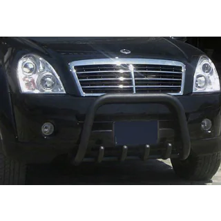 Кенгурятник QT006 Black (нерж) SsangYong Rexton I 2001-2017 гг. фото 1