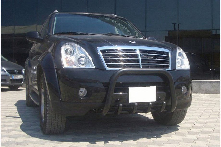 SsangYong Rexton I 2001-2017 гг. Кенгурятник QT006 Black (нерж) Фото 3