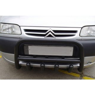 Кенгурятник QT006 Black (нерж.) Citroen Berlingo 1996-2008 гг.