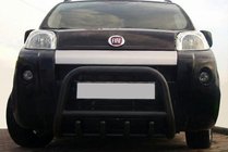 Peugeot Bipper 2008-2017 гг. Кенгурятник QT006 Black (нерж) фото 1