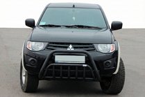 Mitsubishi L200 2006-2015 гг. Кенгурятник Black (нерж.) фото 1