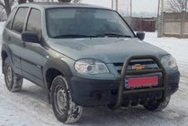 Chevrolet Niva 1998-2020 гг. Кенгурятник QT007 Black (нерж) фото 3