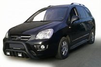 Kia Carens 1999-2012 гг. Кенгурятник WT002 Black (нерж) фото 1