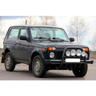 Кенгурятник QT007 Black (нерж.) Lada Niva та Urban 1977- гг. фото 3