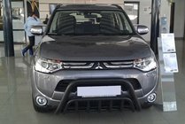 Mitsubishi Outlander 2012-2021 гг. Кенгурятник WT002 Black (нерж.) фото 1