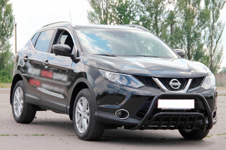 Nissan Qashqai 2014-2021 гг. Кенгурятник WT002 Black (нерж) Фото 3