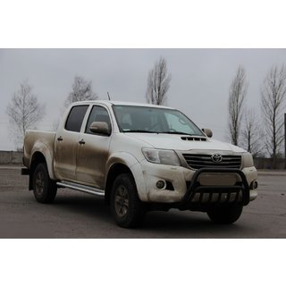 Кенгурятник WT002 Black (нерж.) Toyota Hilux 2006-2015 гг. фото 2