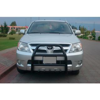 Кенгурятник QT007 Black (нерж.) Toyota Hilux 2006-2015 гг. фото 1