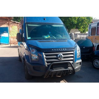 Кенгурятник WT002 Black (нерж) Volkswagen Crafter 2006-2016 гг. фото 3
