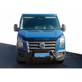 Кенгурятник WT002 Black (нерж) Volkswagen Crafter 2006-2016 гг. фото 1