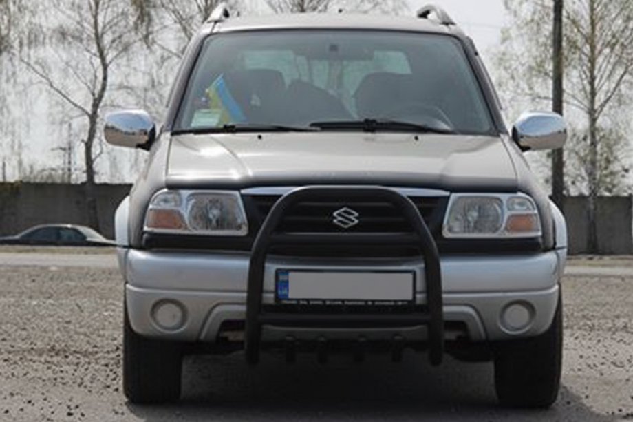 Suzuki Vitara 1998-2006 гг. Кенгурятник QT007 Black (нерж) Фото 3
