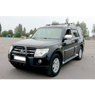 Кенгурятник QT011 Black (нерж.) Mitsubishi Pajero Wagon IV 2006-2021 гг. фото 2