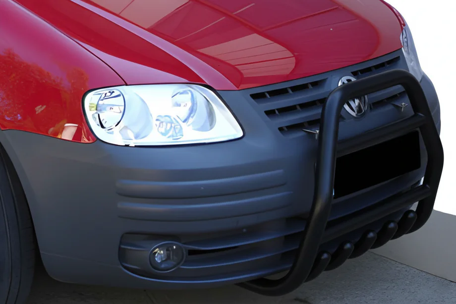 Volkswagen Caddy 2004-2010 гг. Кенгурятник QT007 Black (нерж) Фото 1