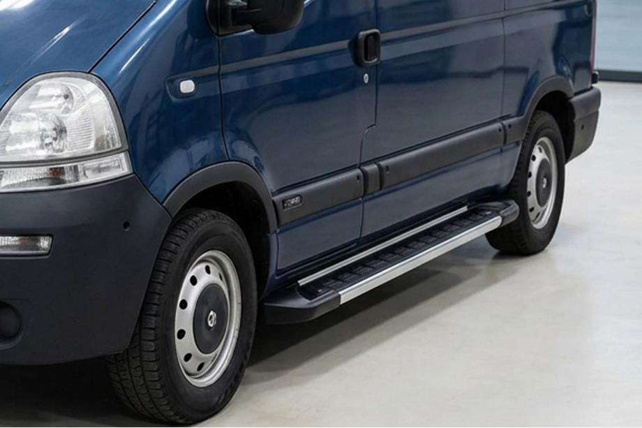 Opel Movano 2004-2010 гг. Боковые пороги RedLine V1 (2 шт., алюминий) Image
