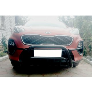 Передняя дуга WT002 Black (нерж.) Kia Sportage 2015-2021 гг.