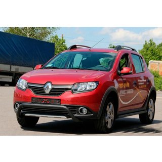 Передняя дуга WT007 Black (нерж.) Renault Sandero 2013-2022 гг. фото 2