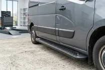 Opel Movano 2010-2021 гг. Боковые Подножки Allmond Black (2 шт., Алюминий) фото 1