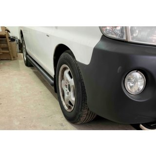 Боковые трубы BB002 Черные (2 шт., Нержавейка) Hyundai H200, H1, Starex 1998-2007 гг. фото 1