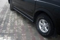 SsangYong Action 2005-2018 гг. Боковые трубы Black (2 шт., нержавейка) фото 1