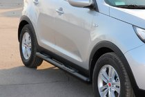 Kia Sportage 2010-2015 гг. Боковые трубы Black (2 шт., нержавейка) фото 4
