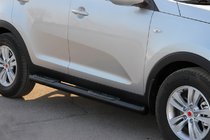 Kia Sportage 2010-2015 гг. Боковые трубы Black (2 шт., нержавейка) фото 2