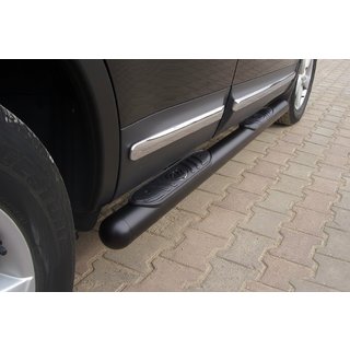 Боковые трубы Black (2 шт., нержавейка) Nissan Qashqai 2007-2010 гг. фото 1