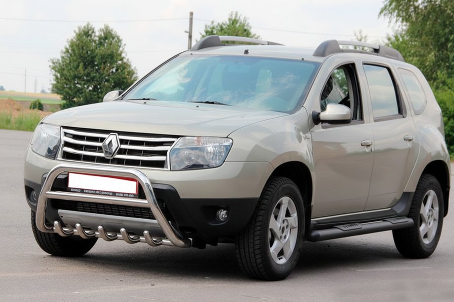 Dacia Duster 2008-2018 гг. Боковые трубы с вставками Black (2 шт., нерж. сталь) Фото 6
