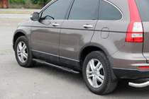 Honda CRV 2012-2016 гг. Боковые Трубы BB002 Черные (2 шт., Нержавейка) фото 5