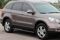 Honda CRV 2012-2016 гг. Боковые Трубы BB002 Черные (2 шт., Нержавейка) фото 6