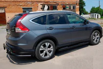 Honda CRV 2012-2016 гг. Боковые Трубы BB002 Черные (2 шт., Нержавейка) фото 4