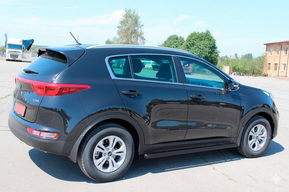 Kia Sportage 2015-2021 гг. Боковые Трубы BB001 Черные (2 шт., Нержавейка) Фото 3