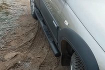 Chevrolet Niva 1998-2020 гг. Боковые трубы Black (2 шт, нержавейка) фото 4
