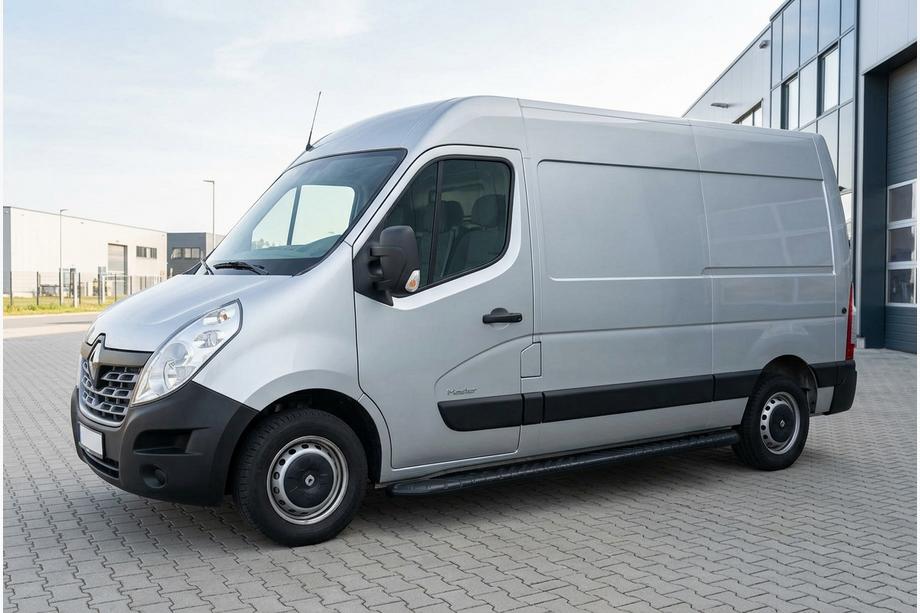 Renault Master 2011-2023 гг. Боковые пороги Bosphorus Black (2 шт., алюминий) Image
